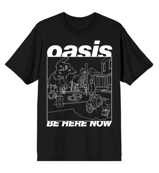 Oasis: Be Here Now Line Drawing - Black T-Shirt