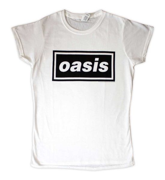 Oasis: Decca Logo - White Ladies T-Shirt