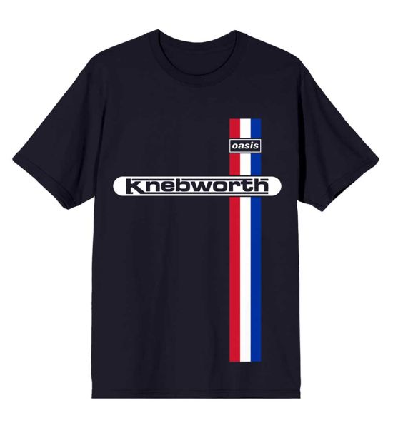 Oasis: Knebworth Vertical Stripe - Blue T-Shirt