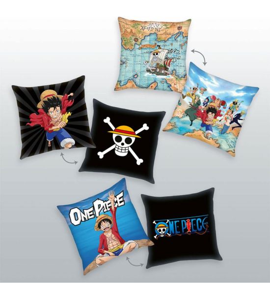 One Piece Personajes Pack de 3 almohadas 40cm x 40cm Reserva Merchoid Espana