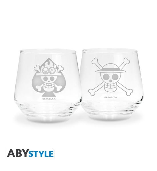 One Piece: Luffy & Ace Glass Set (2 Glasses)