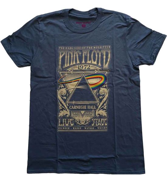 Pink Floyd: Carnegie Hall Poster - Ladies Navy Blue T-Shirt