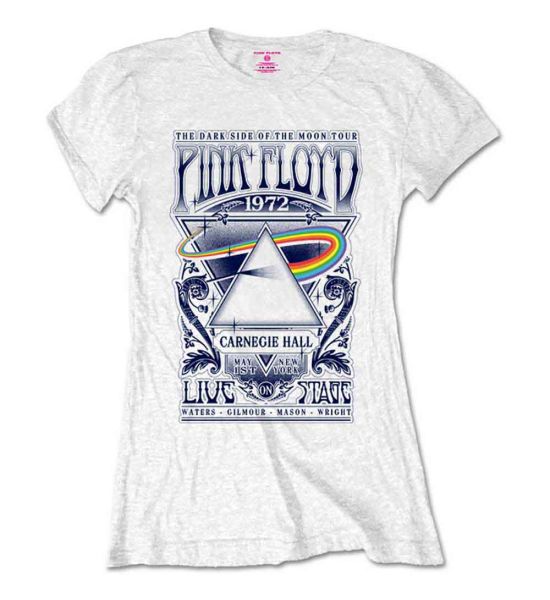 Pink Floyd: Carnegie Hall Poster - Ladies White T-Shirt