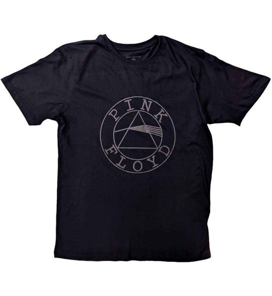 Pink Floyd: Circle Logo (Hi-Build) - Black T-Shirt