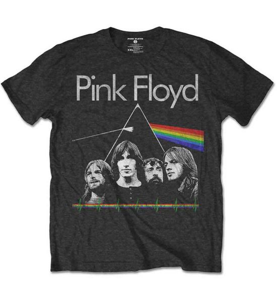 Pink Floyd: Dark Side of the Moon Band & Pulse - Charcoal Grey T-Shirt