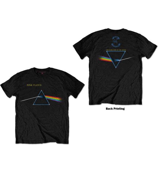 Pink Floyd: Dark Side of the Moon Flipped (Back Print) - Black T-Shirt