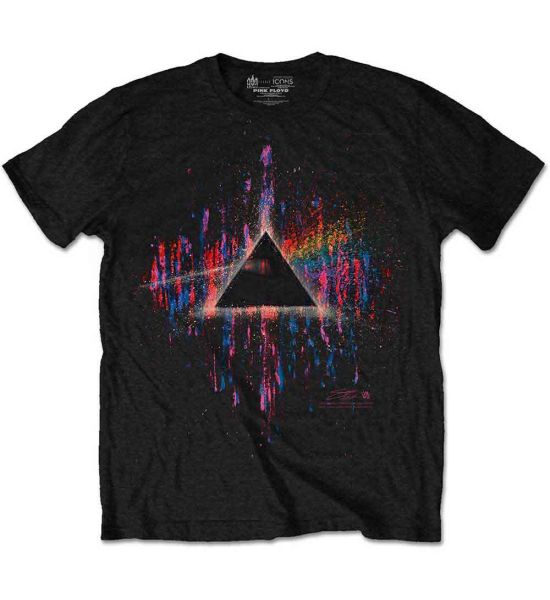 Pink Floyd: Dark Side of the Moon Pink Splatter - Black T-Shirt