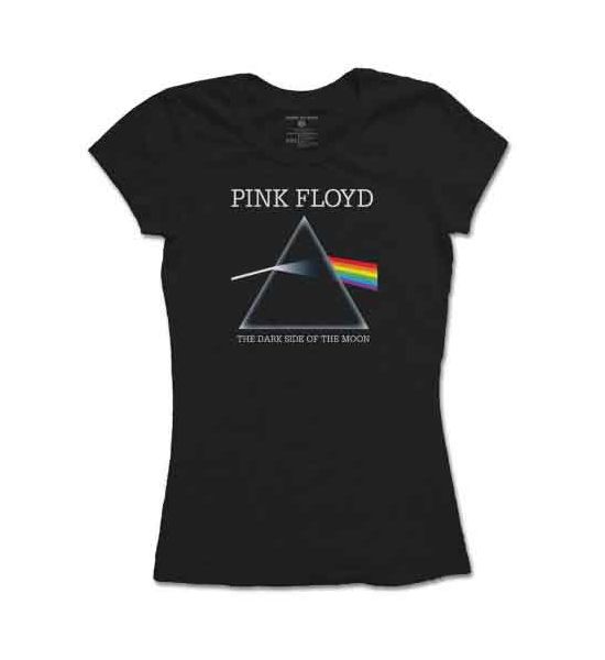 Pink Floyd: Dark Side of the Moon Refract - Ladies Black T-Shirt