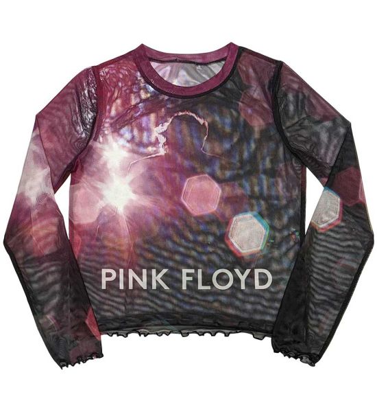 Pink Floyd: Knebworth '90 (Mesh, Sublimation Print) - Black Ladies Long Sleeve T-Shirt