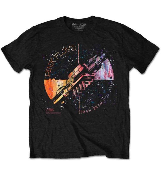 Pink Floyd: Machine Greeting Orange - Black T-Shirt