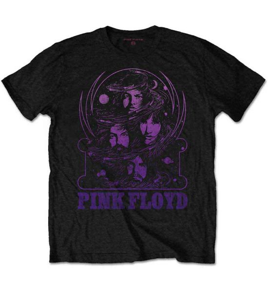 Pink Floyd: Purple Swirl - Black T-Shirt