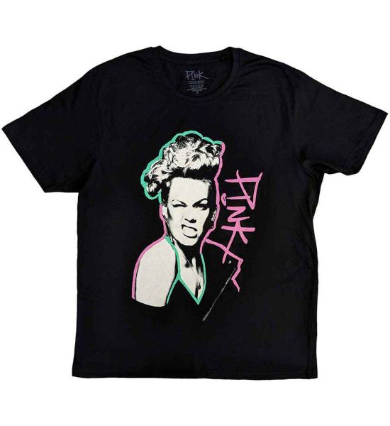 Pink: Paint Pen - Black T-Shirt