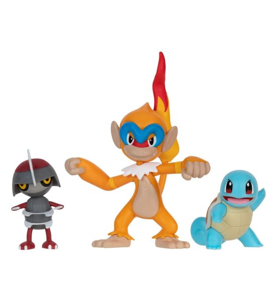 Pokémon: Pawniard, Squirtle #1, Monferno Battle Figure Set 3-Pack (5cm) Preorder