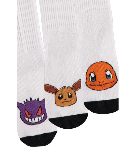 Pokemon: Heads Black & White Socks 3-Pack (35-38) Preorder