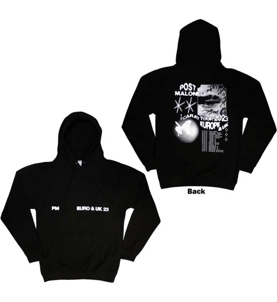 Post Malone: Collage (Back Print) - Black Pullover Hoodie