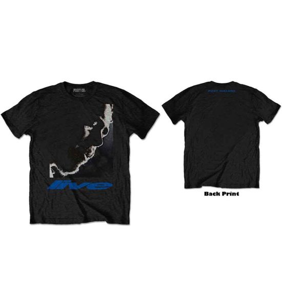 Post Malone: HT Live Close-Up (Back Print) - Black T-Shirt