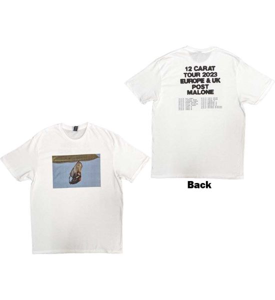 Post Malone: Resurface 2023 Tour Dates (Back Print) - White T-Shirt