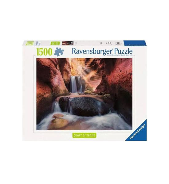 Power of Nature: The Waterfall in Red Canyon Jigsaw Puzzle (1500 pieces)