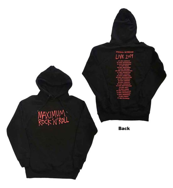 Primal Scream: Maximum RnR (Back Print) - Black Pullover Hoodie