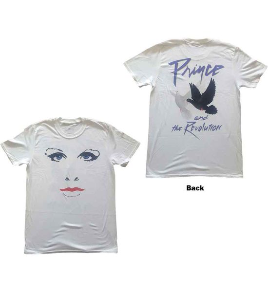 Prince: Faces & Doves (Back Print) - White T-Shirt