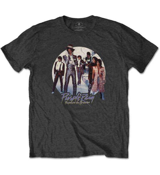 Prince: Purple Rain Circle - Charcoal Grey T-Shirt