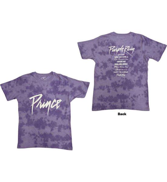 Prince: Purple Rain (Dip Dye, Back Print, Dye Wash) - Purple T-Shirt