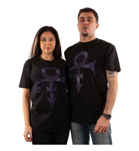 Prince: Purple Symbol (Embellished) - Black T-Shirt