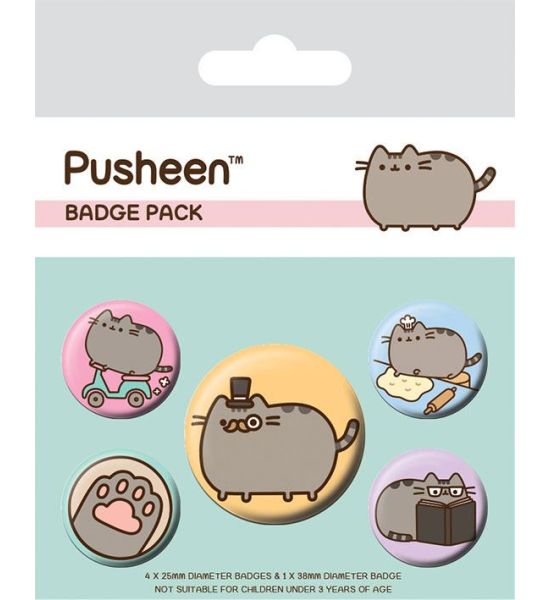 Pusheen: Fancy Pin-Back Buttons 5-Pack Preorder