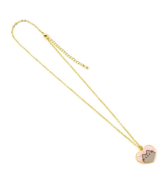 Pusheen: Pink and Gold Heart Pendant & Necklace Preorder