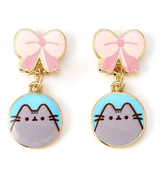 Pusheen: Pink Bows Drop Earrings Preorder