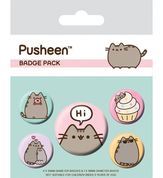 Pusheen: Pusheen Says Hi Pin-Back Buttons 5-Pack Preorder