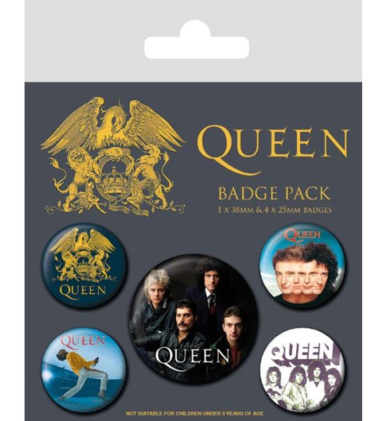 Queen: Classic Pin-Back Buttons 5-Pack