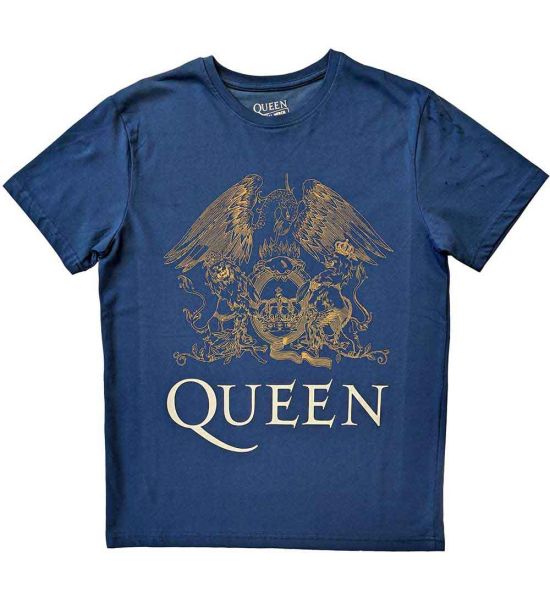 Queen: Crest - Denim Blue T-Shirt