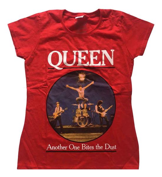 Queen: One Bites The Dust - Ladies Red T-Shirt