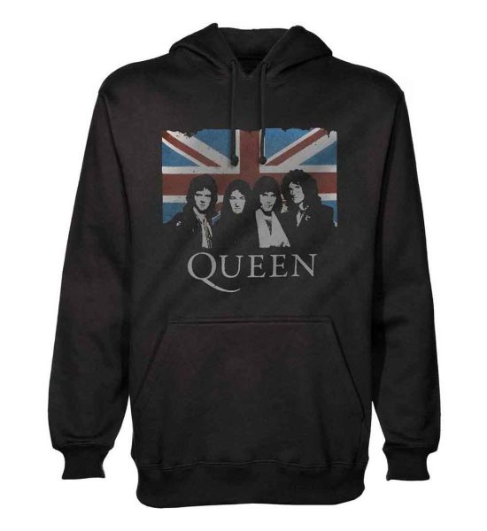 Queen: Vintage Union Jack - Black Pullover Hoodie