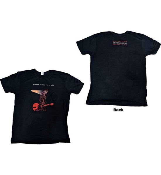 Queens Of The Stone Age: Budapest 2018 (Back Print) - Black T-Shirt