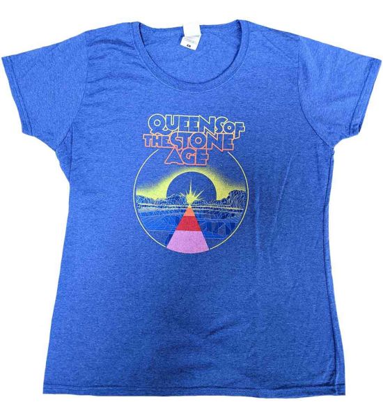 Queens Of The Stone Age: Warp Planet - Ladies Blue T-Shirt