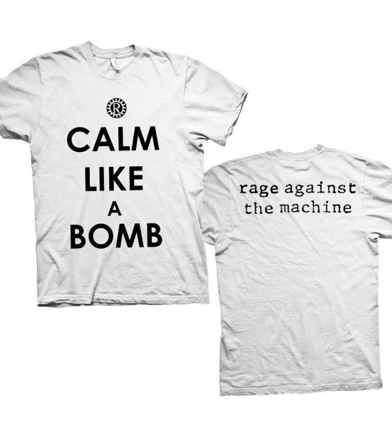 Rage Against The Machine: Calm Like A Bomb (Back Print) White T-Shirt