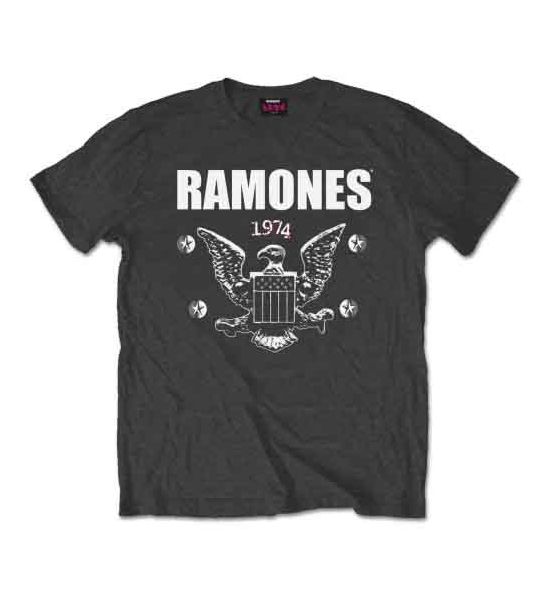 Ramones: 1974 Eagle - Charcoal Grey T-Shirt