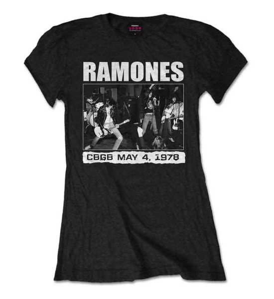 Ramones: CBGB 1978 - Ladies Black T-Shirt