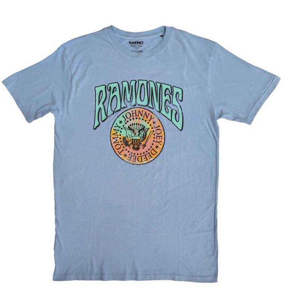 Ramones: Crest Psych (Light Blue Pigment Wash) - Light Blue T-Shirt