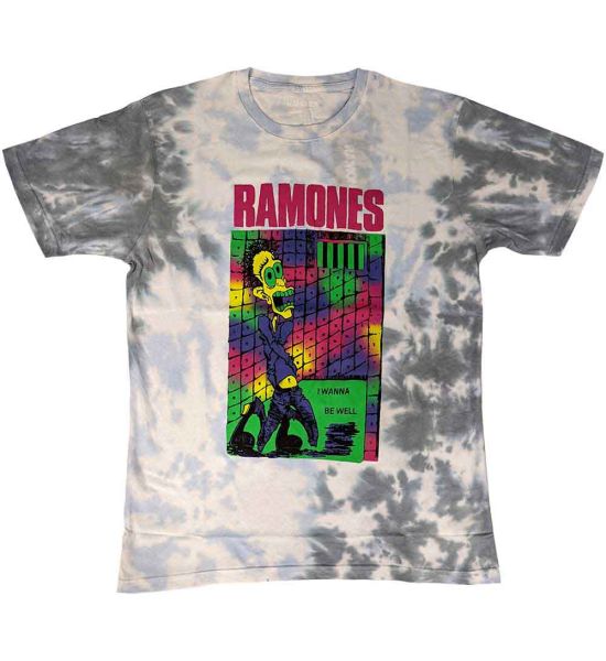 Ramones: Escapeny (Dip Dye, Dye Wash) - White T-Shirt