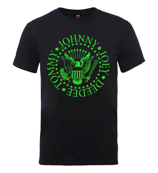 Ramones: Green Seal - Black T-Shirt