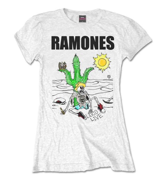 Ramones: Loco Live - Ladies White T-Shirt