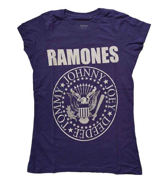 Ramones: Presidential Seal - Ladies Purple T-Shirt