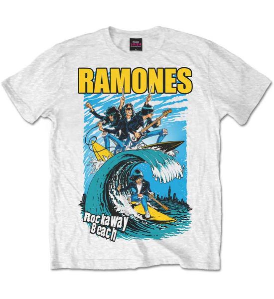 Ramones: Rockaway Beach - White T-Shirt