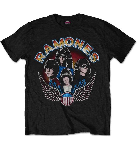 Ramones: Vintage Wings Photo - Black T-Shirt