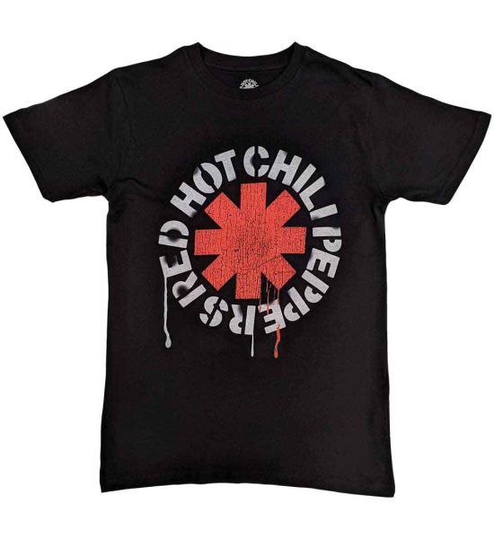 Red Hot Chili Peppers: Stencil - Black T-Shirt