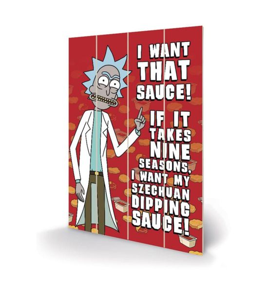 Rick and Morty: Szechuan Sauce Wooden Wall Art (40x59cm)