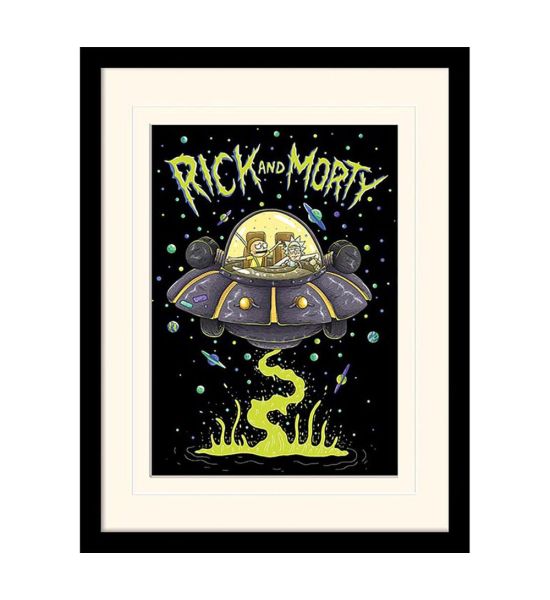 Rick and Morty: Ufo Collector Print Framed Poster (White Background)